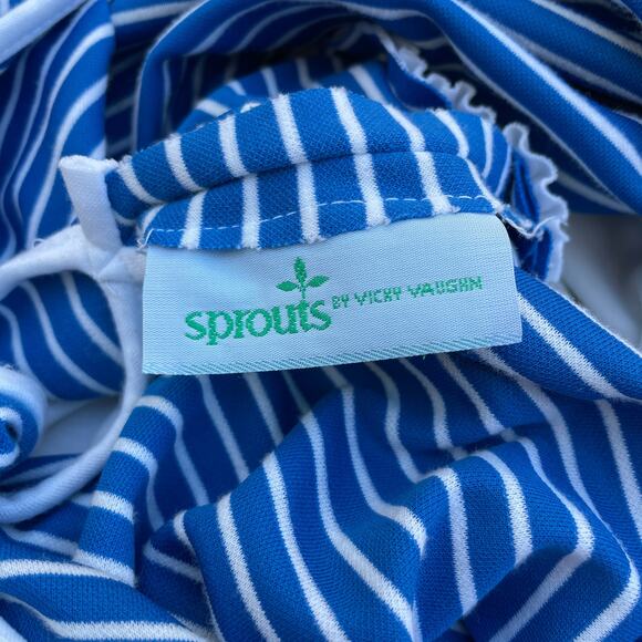 Vintage Sprouts Vicky Vaughn Sailor Dress S/M Blue White - Picture 7 of 9
